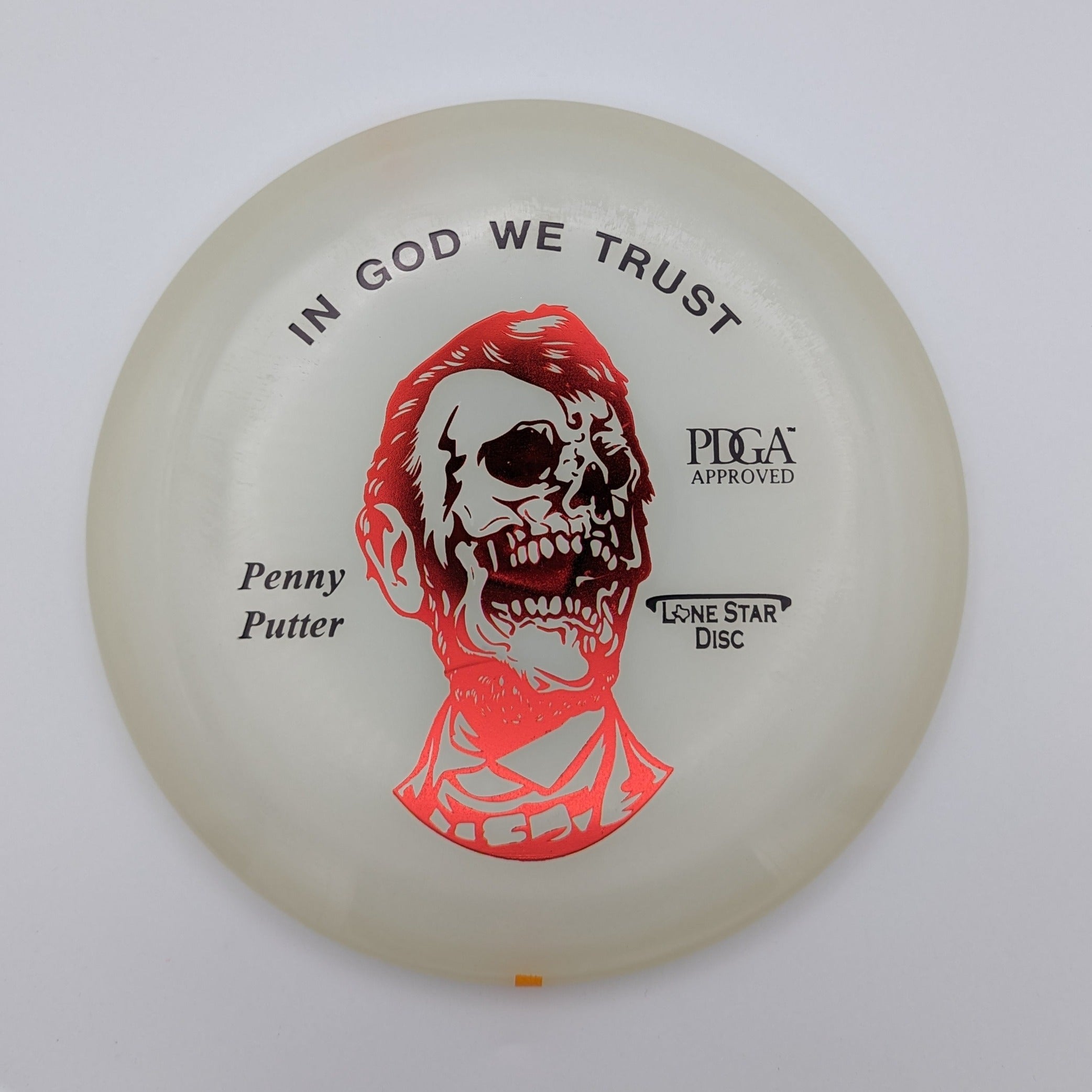 LONE STAR DISC Putt & Approach Zombie Abe Penny Glow Plastic
