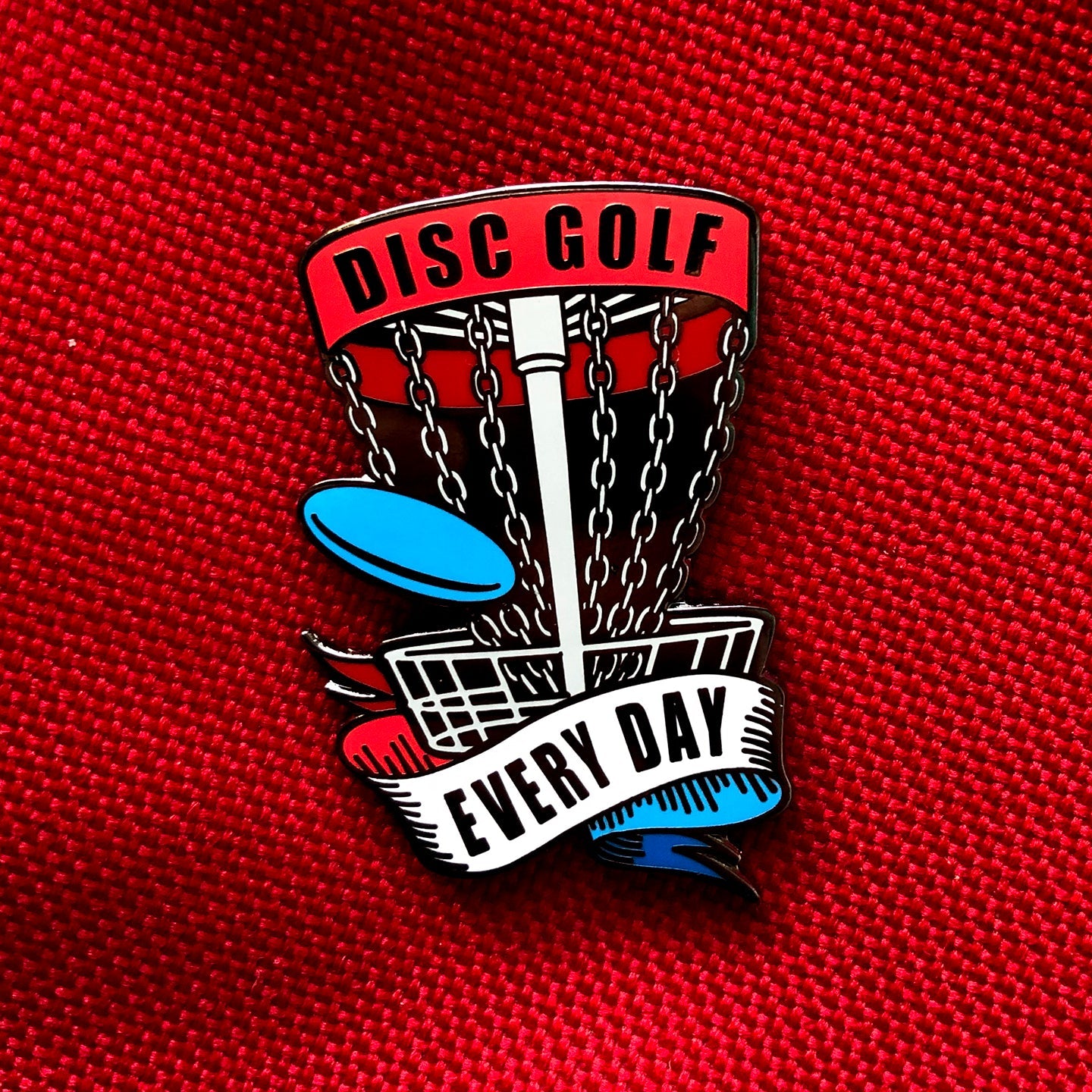 Disc Golf Pins | Disc Golf Every Day Basket Pin - RED, WHITE, BLUE