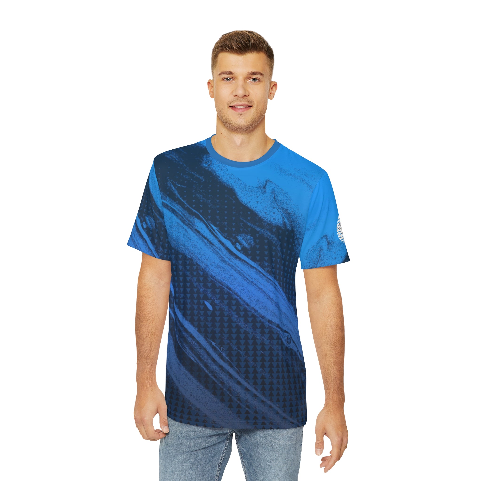 Jersey Discs Blue Water Sublimation Men's Polyester Tee