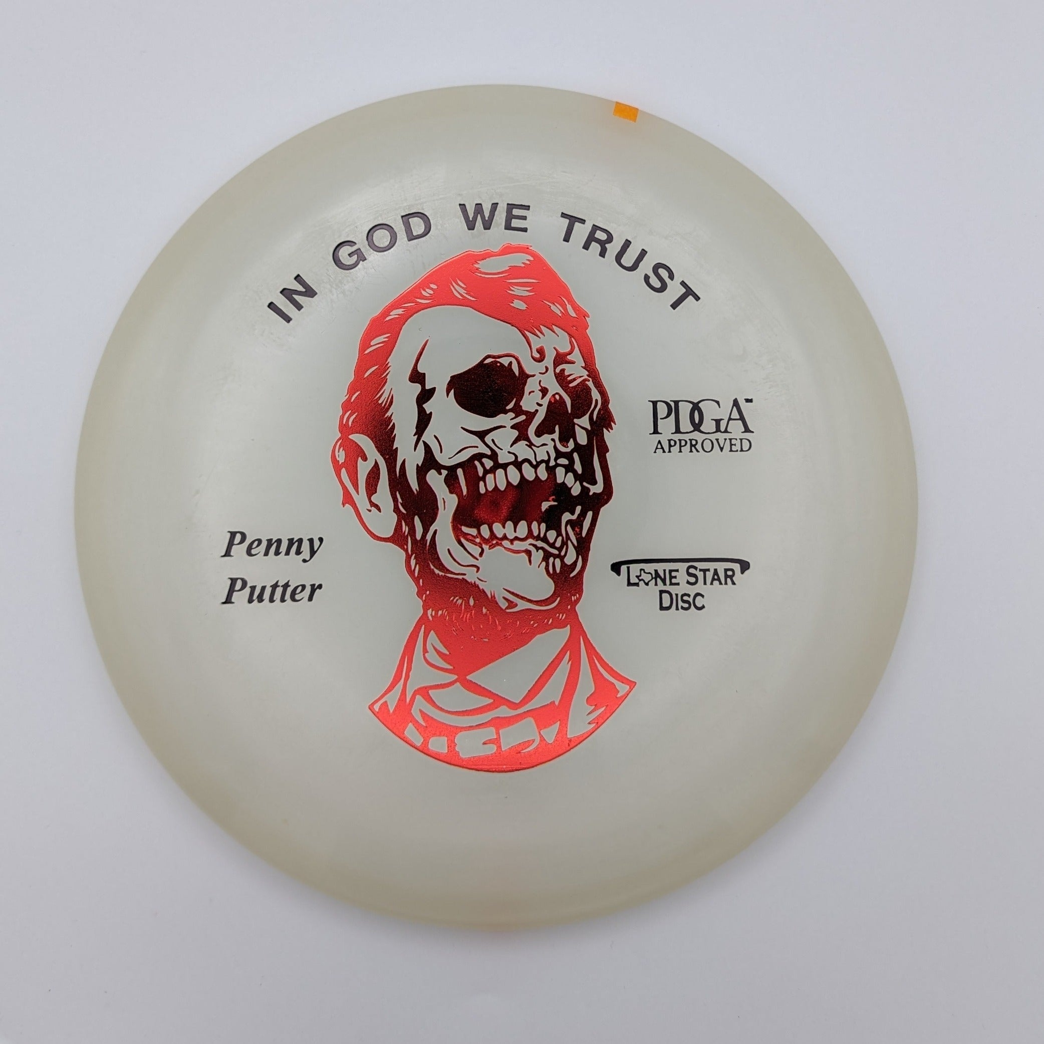 LONE STAR DISC Putt & Approach Zombie Abe Penny Glow Plastic 