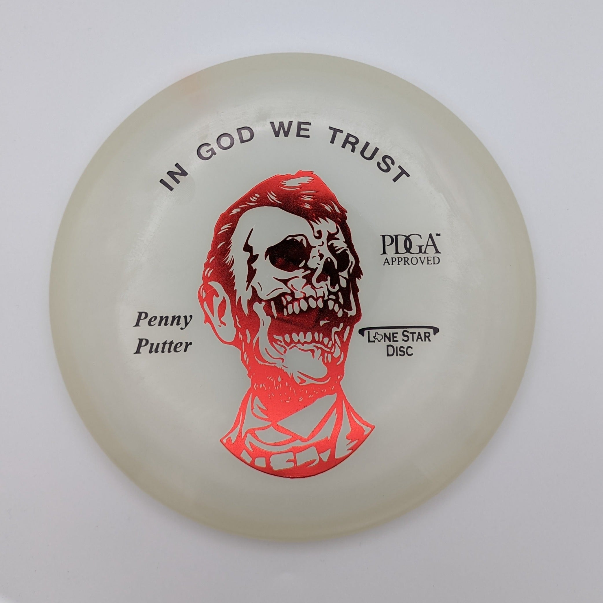 LONE STAR DISC Putt & Approach Zombie Abe Penny Glow Plastic 