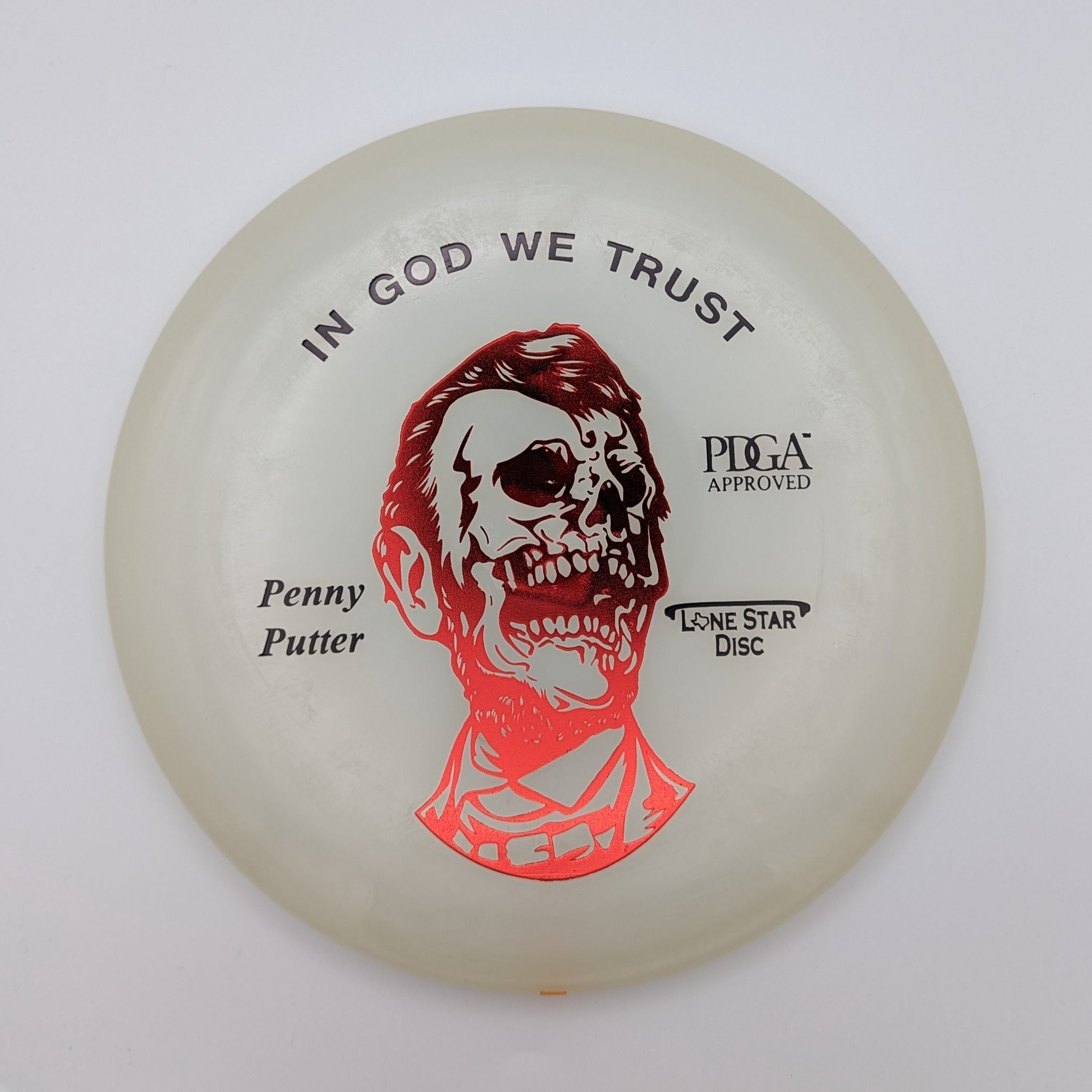 LONE STAR DISC Putt & Approach Zombie Abe Penny Glow Plastic 