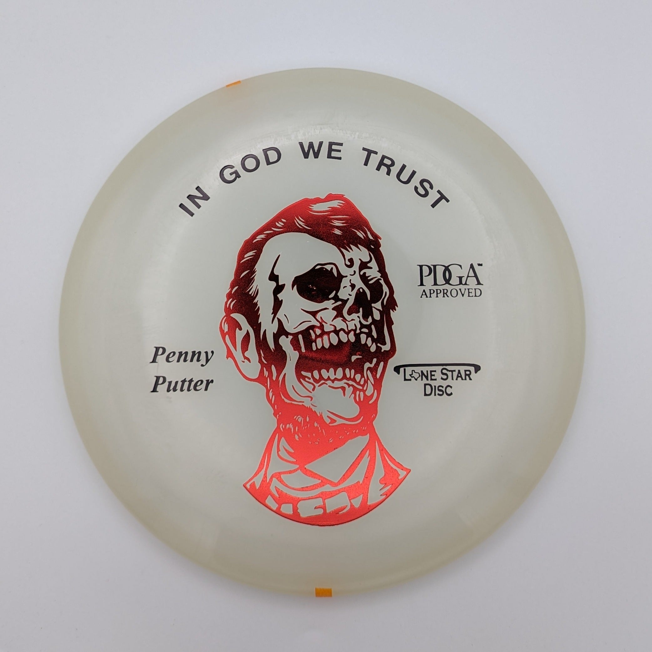 LONE STAR DISC Putt & Approach Zombie Abe Penny Glow Plastic 