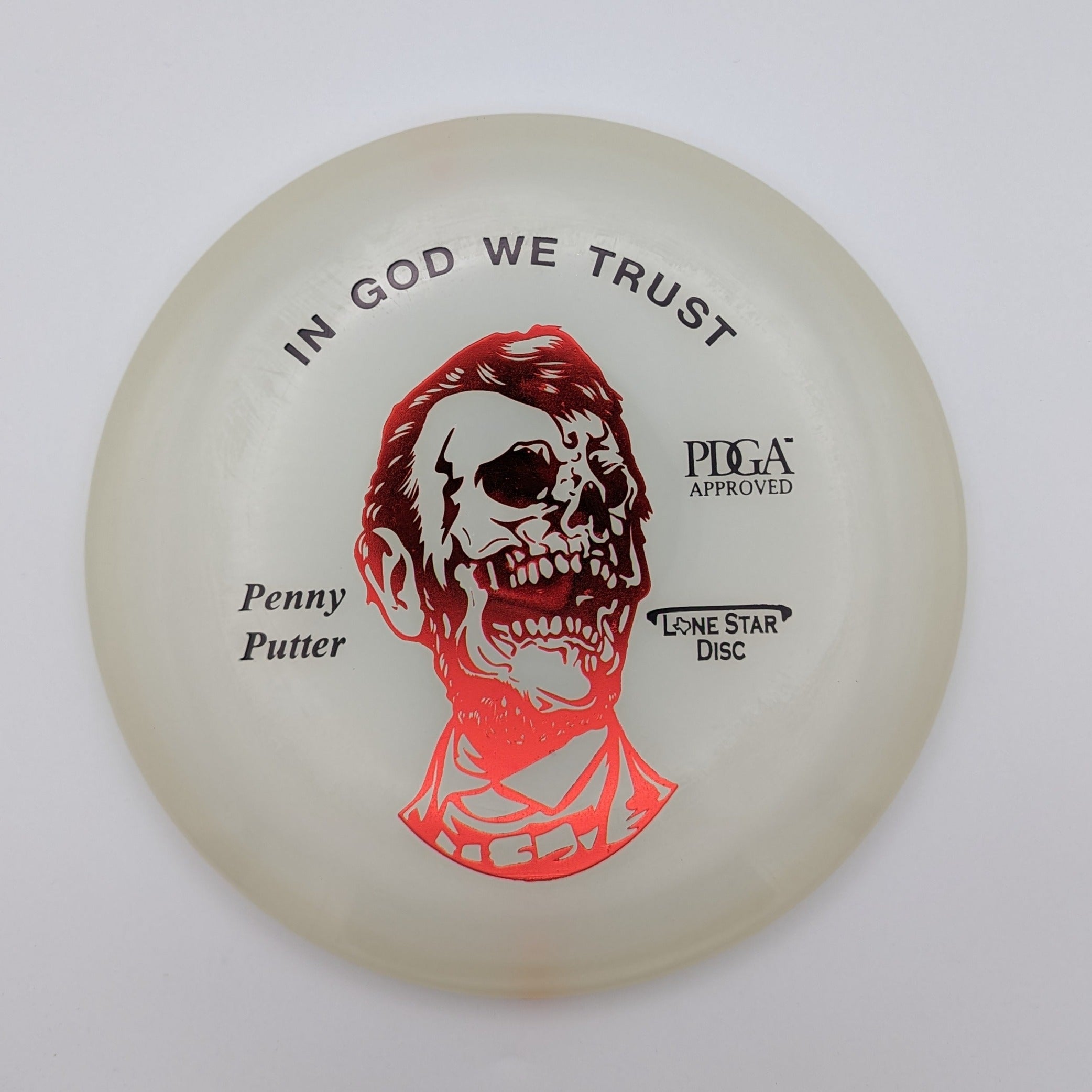 LONE STAR DISC Putt & Approach Zombie Abe Penny Glow Plastic 