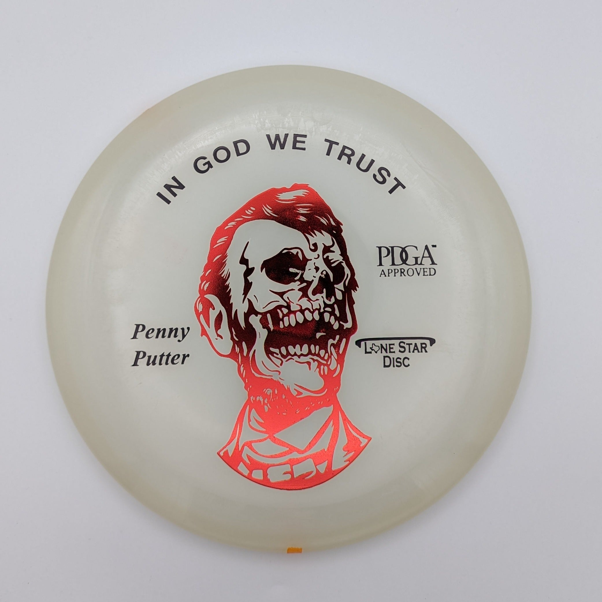 LONE STAR DISC Putt & Approach Zombie Abe Penny Glow Plastic 