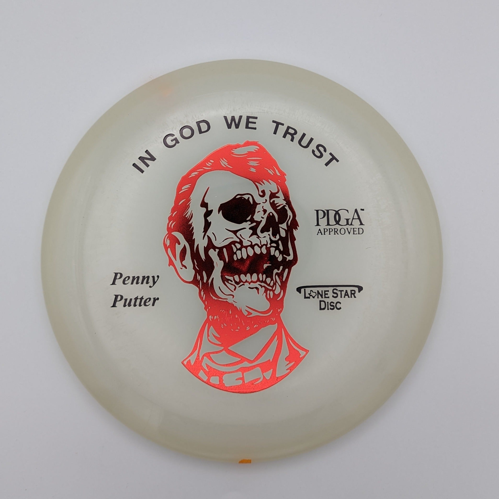 LONE STAR DISC Putt & Approach Zombie Abe Penny Glow Plastic 