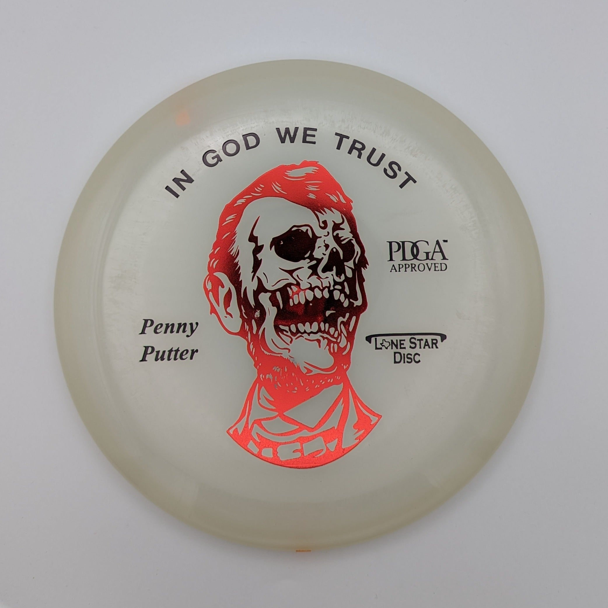 LONE STAR DISC Putt & Approach Zombie Abe Penny Glow Plastic 