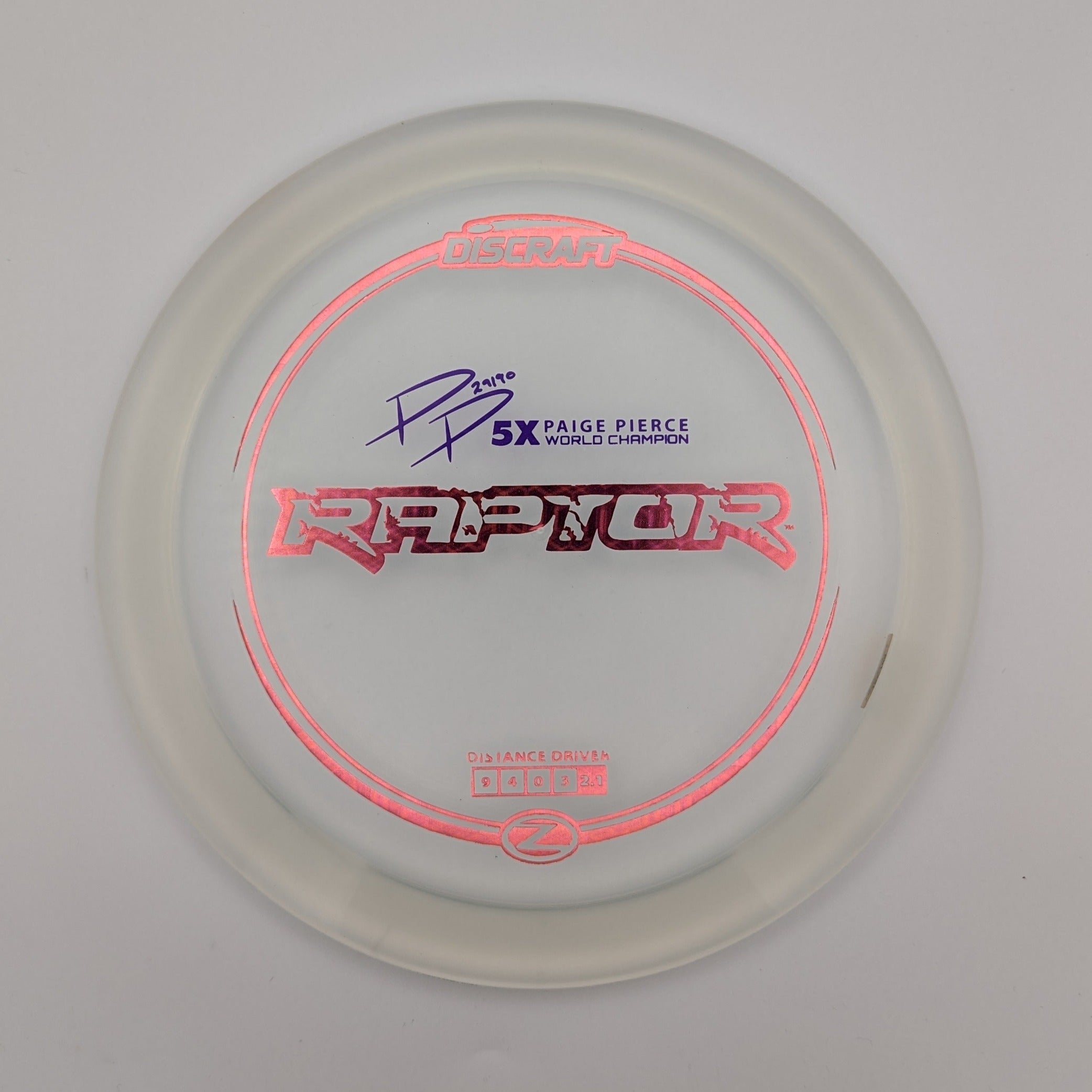 DISCRAFT Fairway Driver Raptor Z-Line 5x Paige Pierce Signature Series 