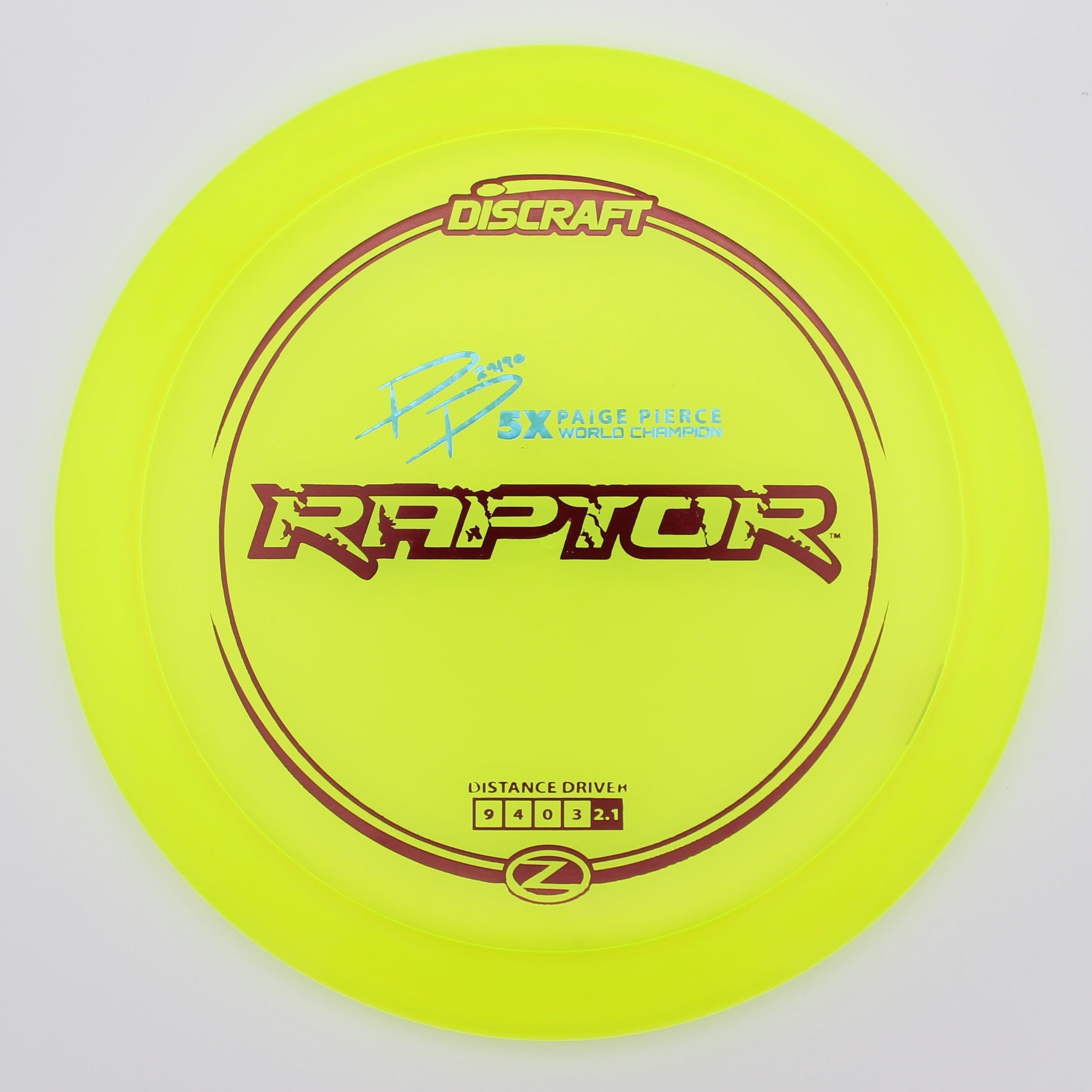 Discraft Fairway Driver Raptor Z-Line 5x Paige Pierce Signature Series