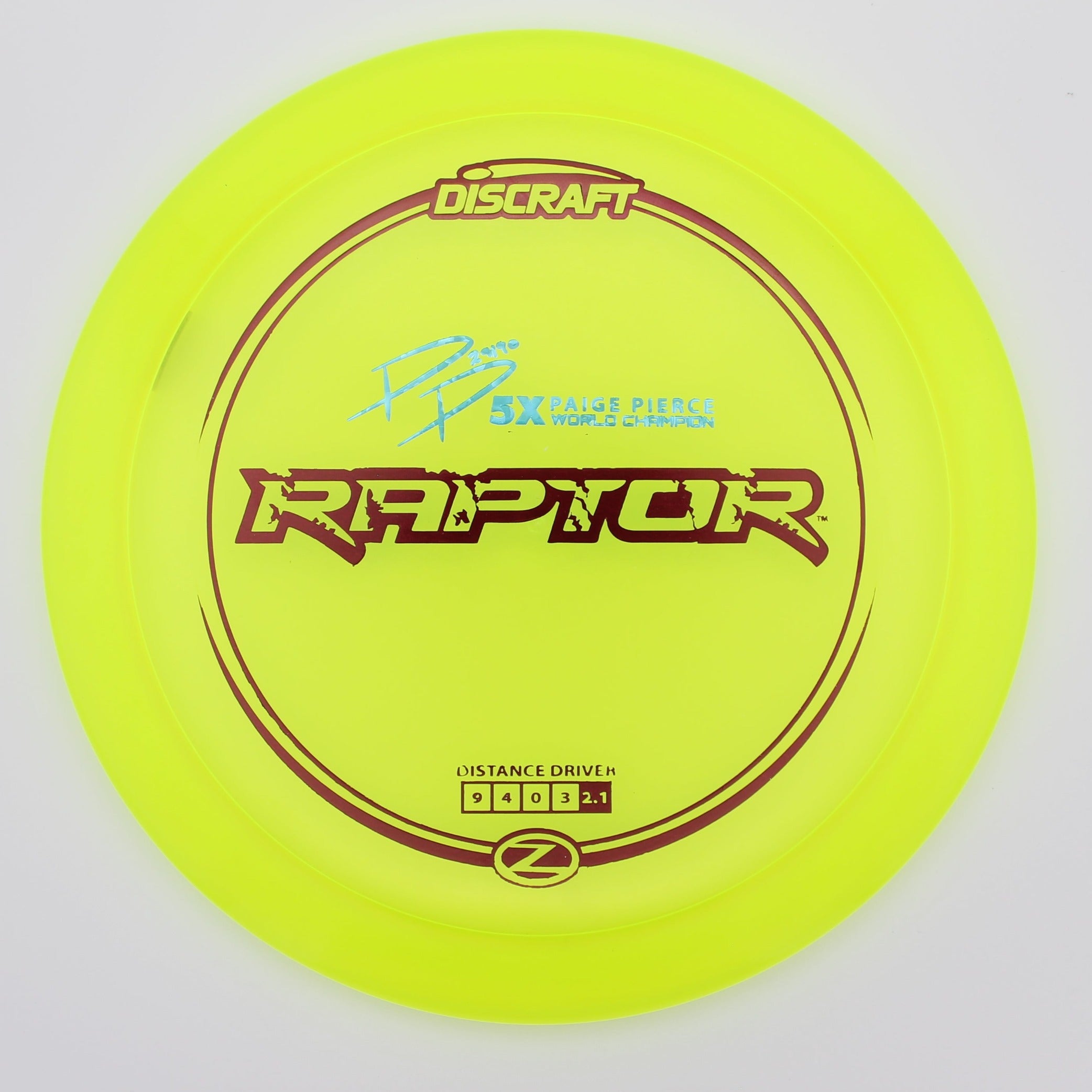 Discraft Fairway Driver Raptor Z-Line 5x Paige Pierce Signature Series