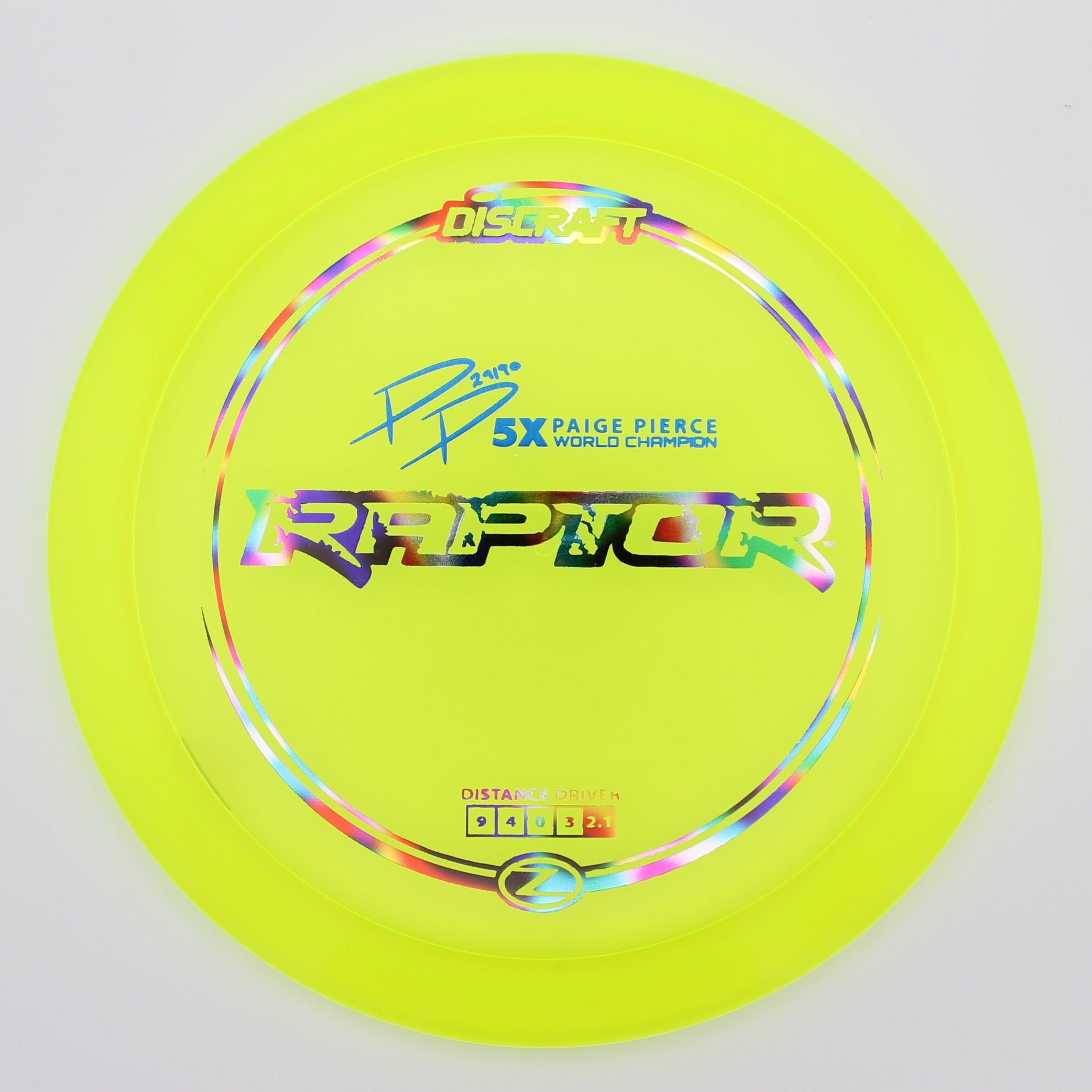 Discraft Fairway Driver Raptor Z-Line 5x Paige Pierce Signature Series