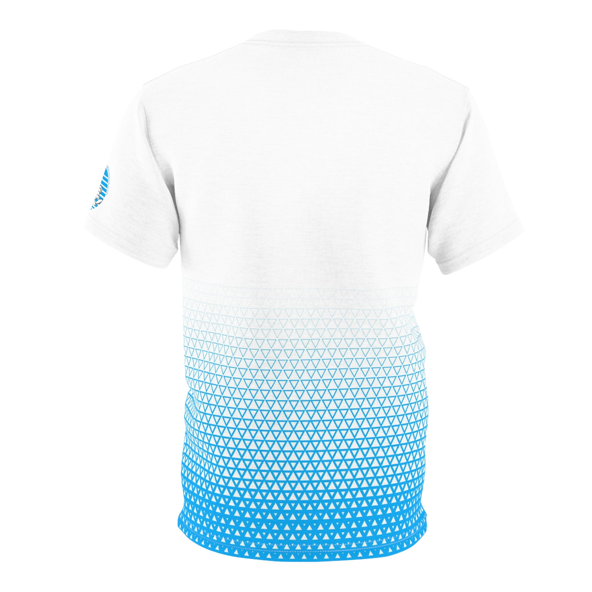 Jersey Discs White Faded Blue Sublimation Unisex Cut & Sew Tee (AOP)