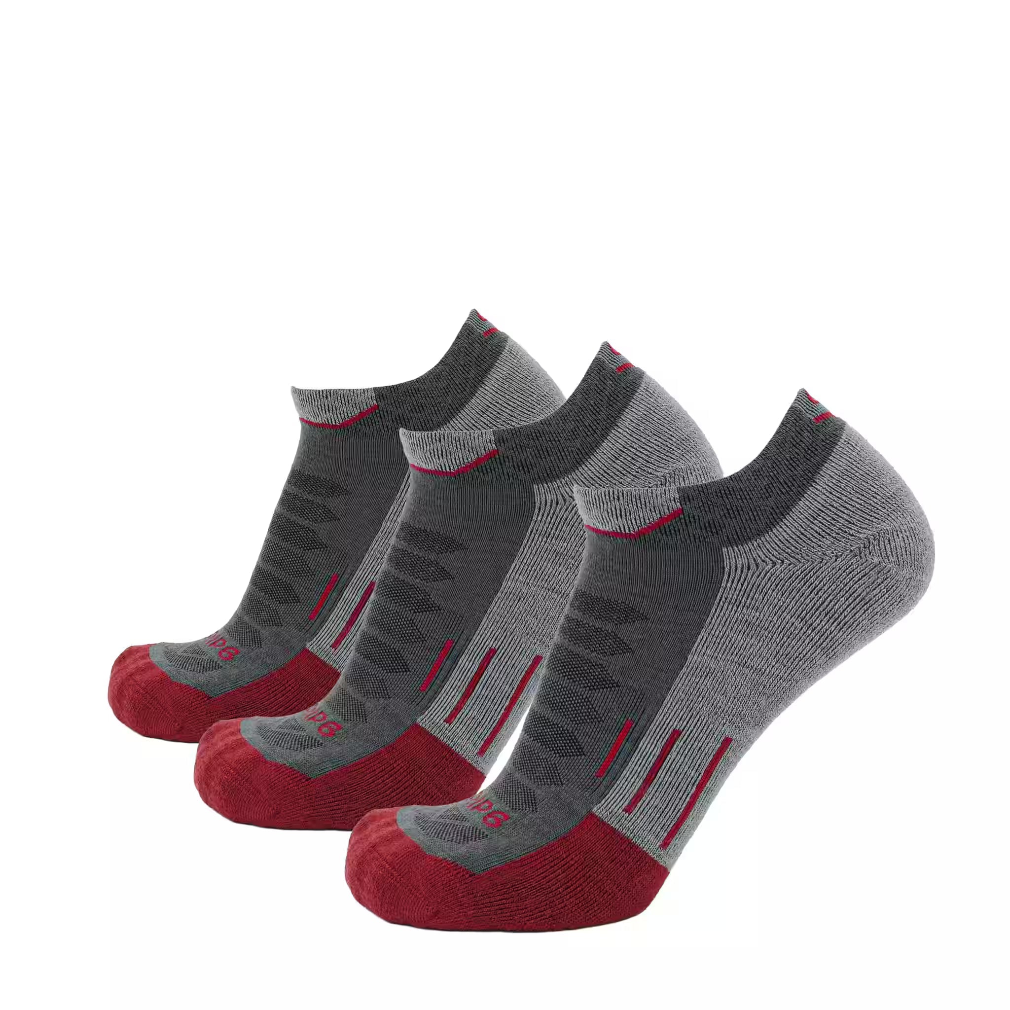 3 Pack Ruby - Run Ankle Midweight Merino Wool Sock