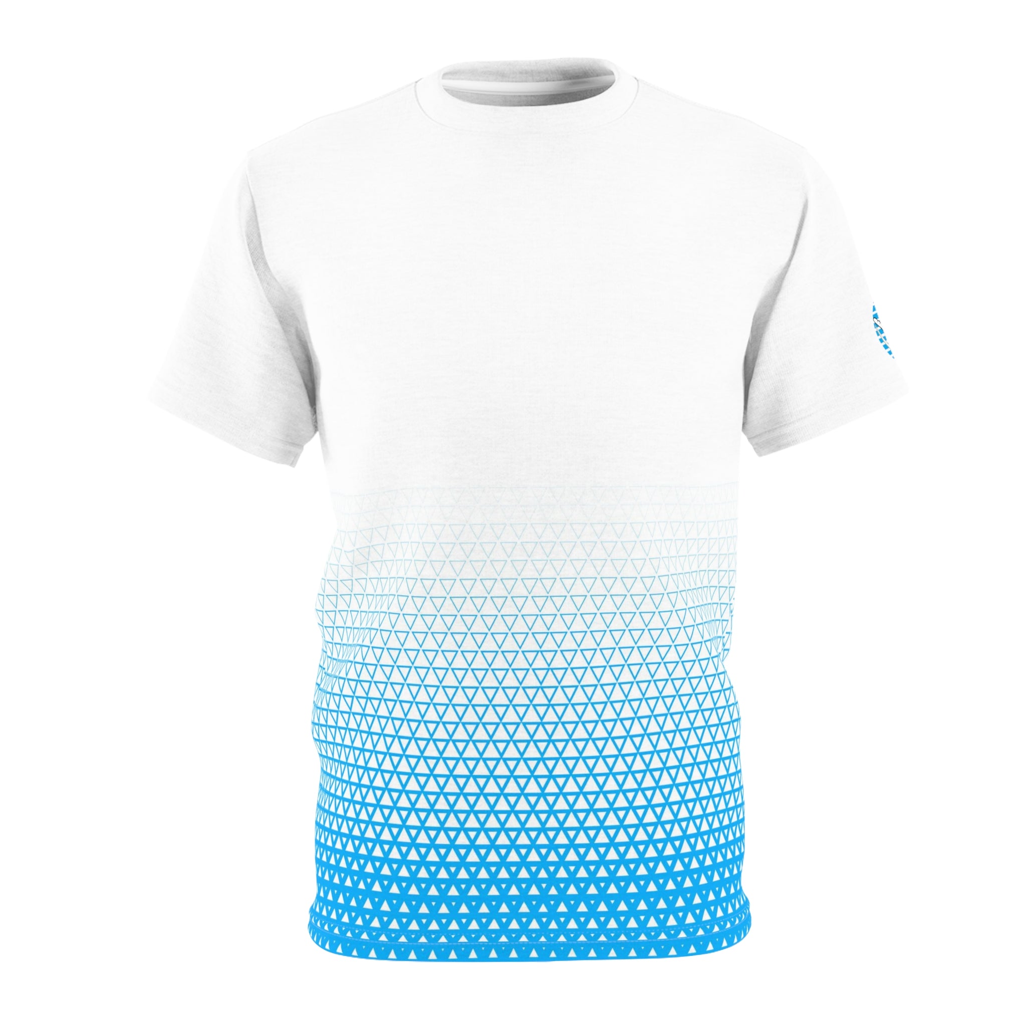 Jersey Discs White Faded Blue Sublimation Unisex Cut & Sew Tee (AOP)