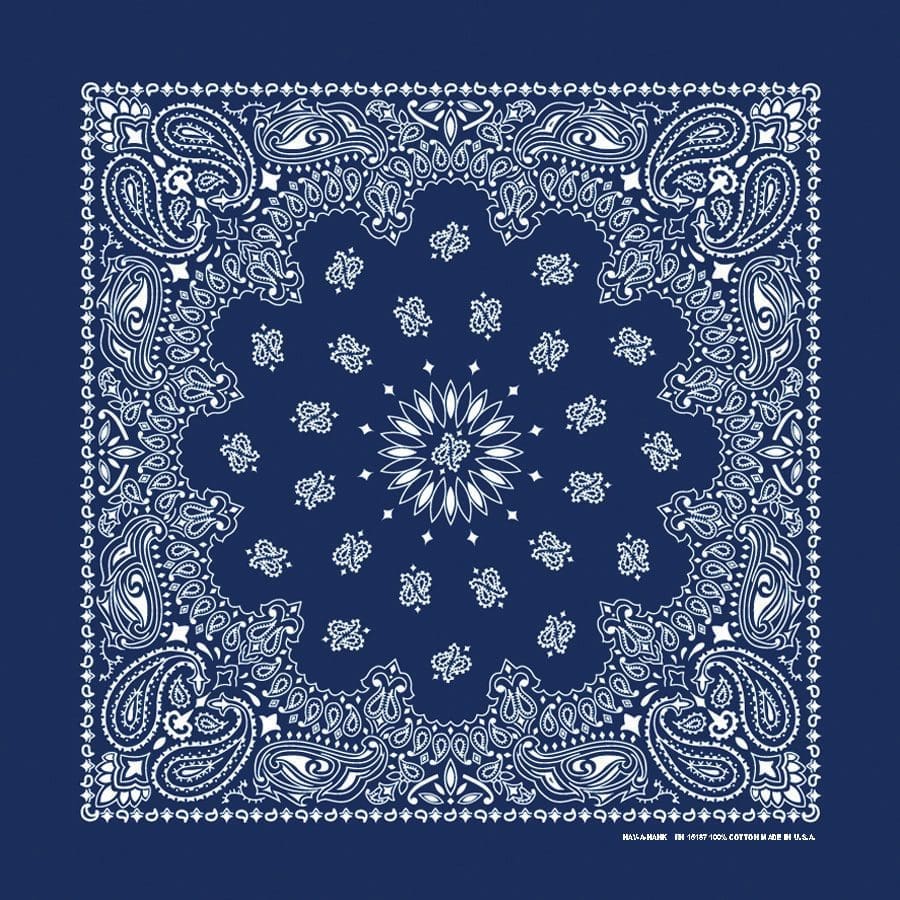 The Bandanna Co Traditional Paisley Bandanna - Navy - 100% Cotton Made in USA