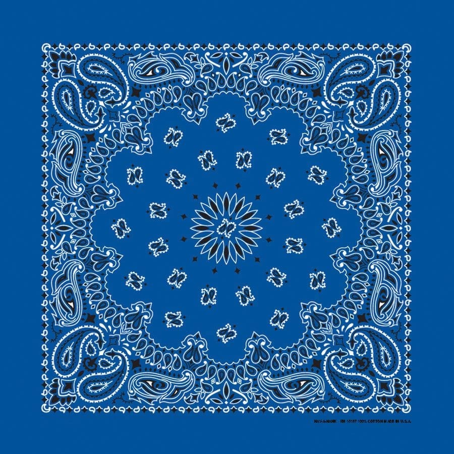 The Bandanna Co Traditional Paisley Bandanna - Royal Blue - 100% Cotton Made in USA