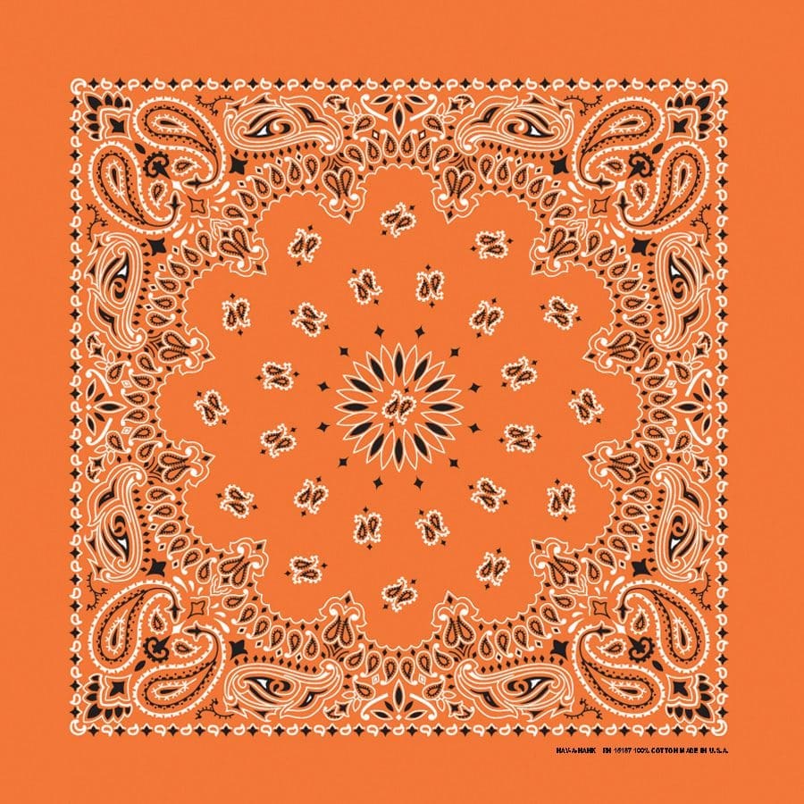 The Bandanna Co Traditional Paisley Bandanna - Orange - 100% Cotton Made in USA
