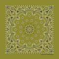 The Bandanna Co Traditional Paisley Bandanna - Olive - 100% Cotton Made in USA