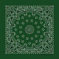 The Bandanna Co Traditional Paisley Bandanna - Hunter Green - 100% Cotton Made in USA