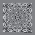 The Bandanna Co Traditional Paisley Bandanna - Charcoal - 100% Cotton Made in USA