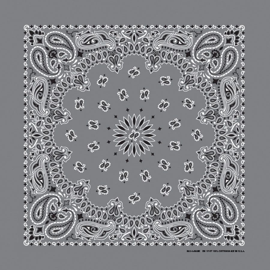The Bandanna Co Traditional Paisley Bandanna - Charcoal - 100% Cotton Made in USA