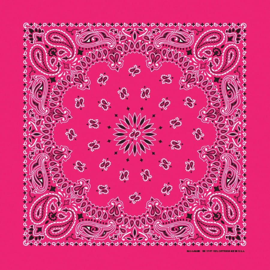 The Bandanna Co Traditional Paisley Bandanna - Hot Pink - 100% Cotton Made in USA