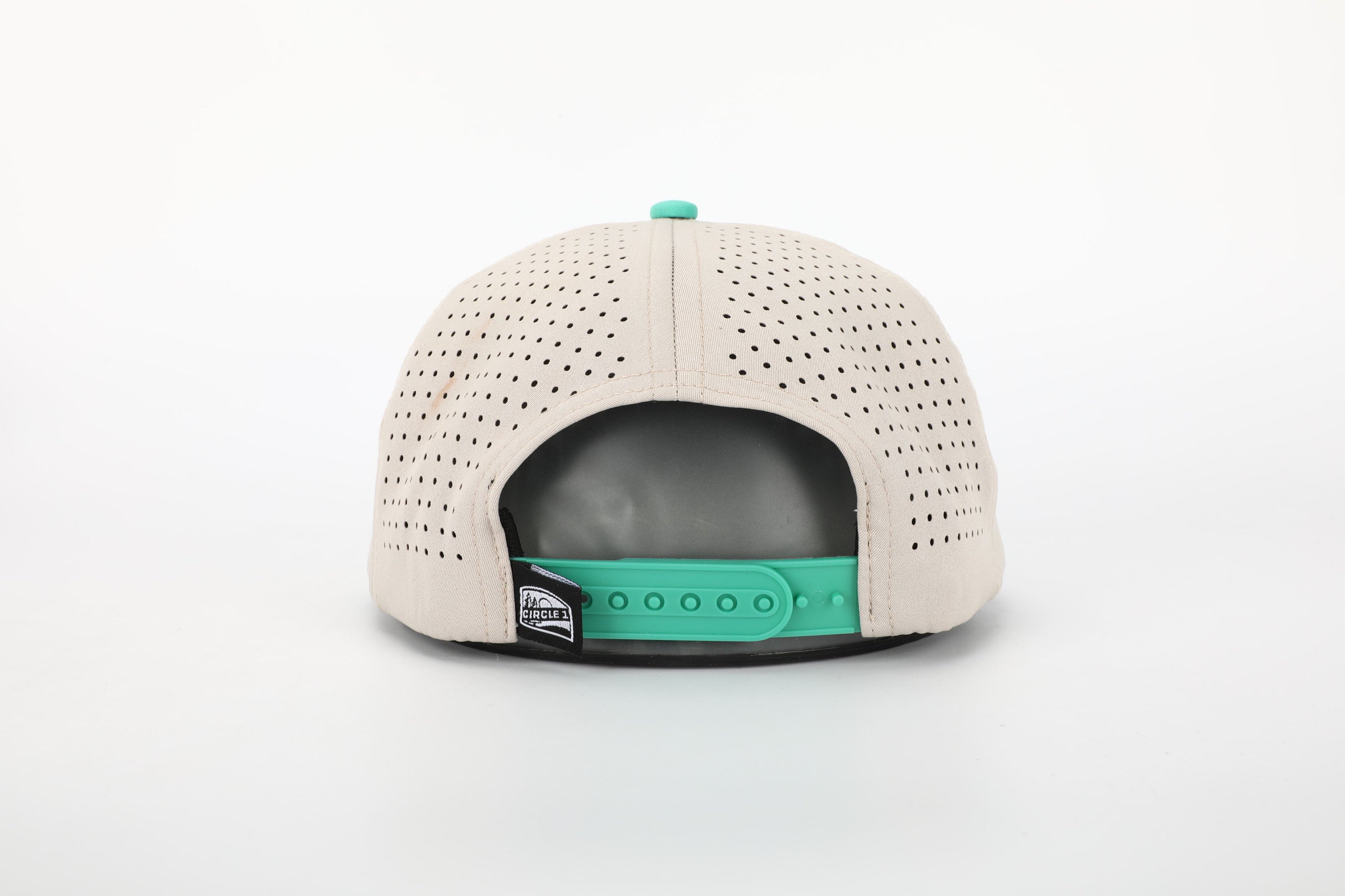 C1D Perforated Snapback - Khaki/Seafoam