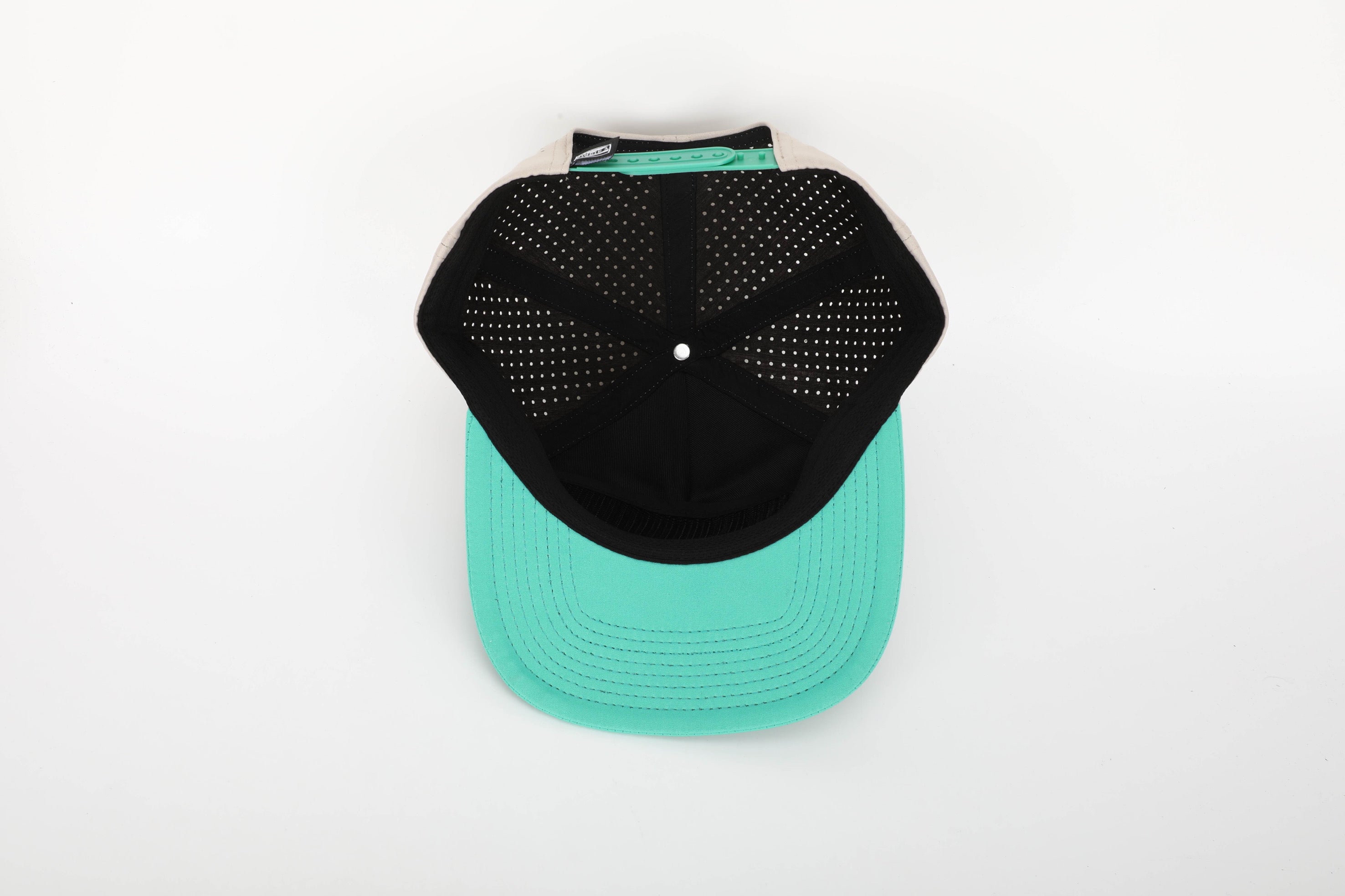 C1D Perforated Snapback - Khaki/Seafoam