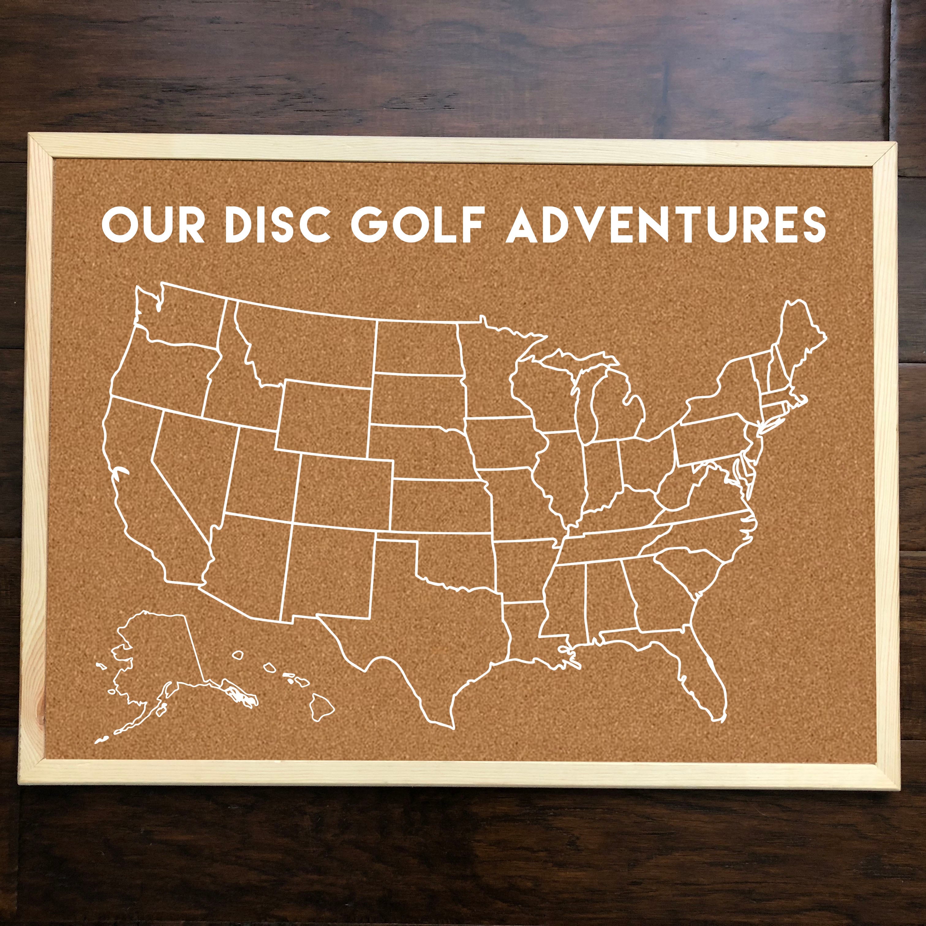 Disc Golf Pins | Disc Golf Pins Cork Board - ALL 50 STATE PINS INCLUDED