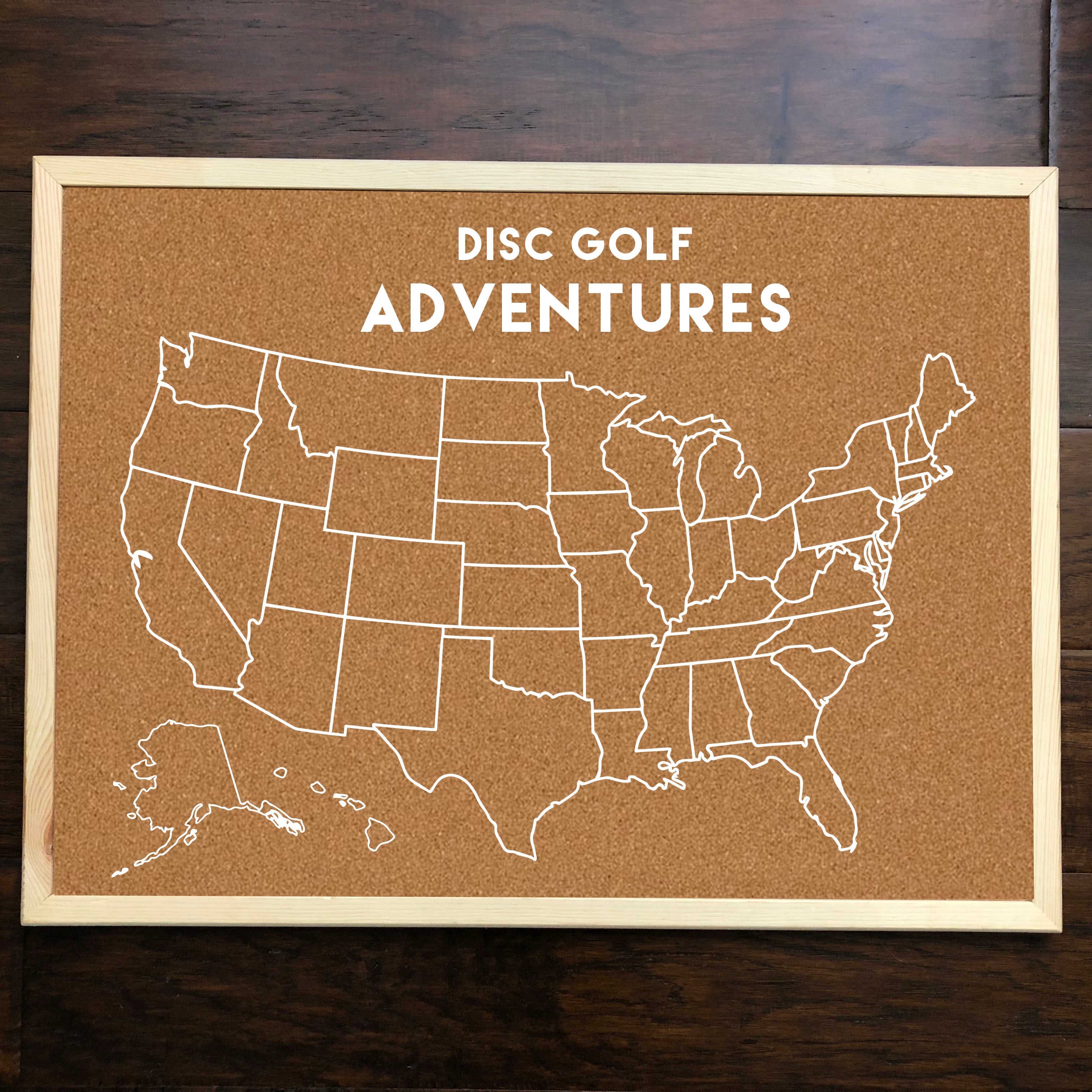 Disc Golf Pins | Disc Golf Pins Cork Board - ALL 50 STATE PINS INCLUDED