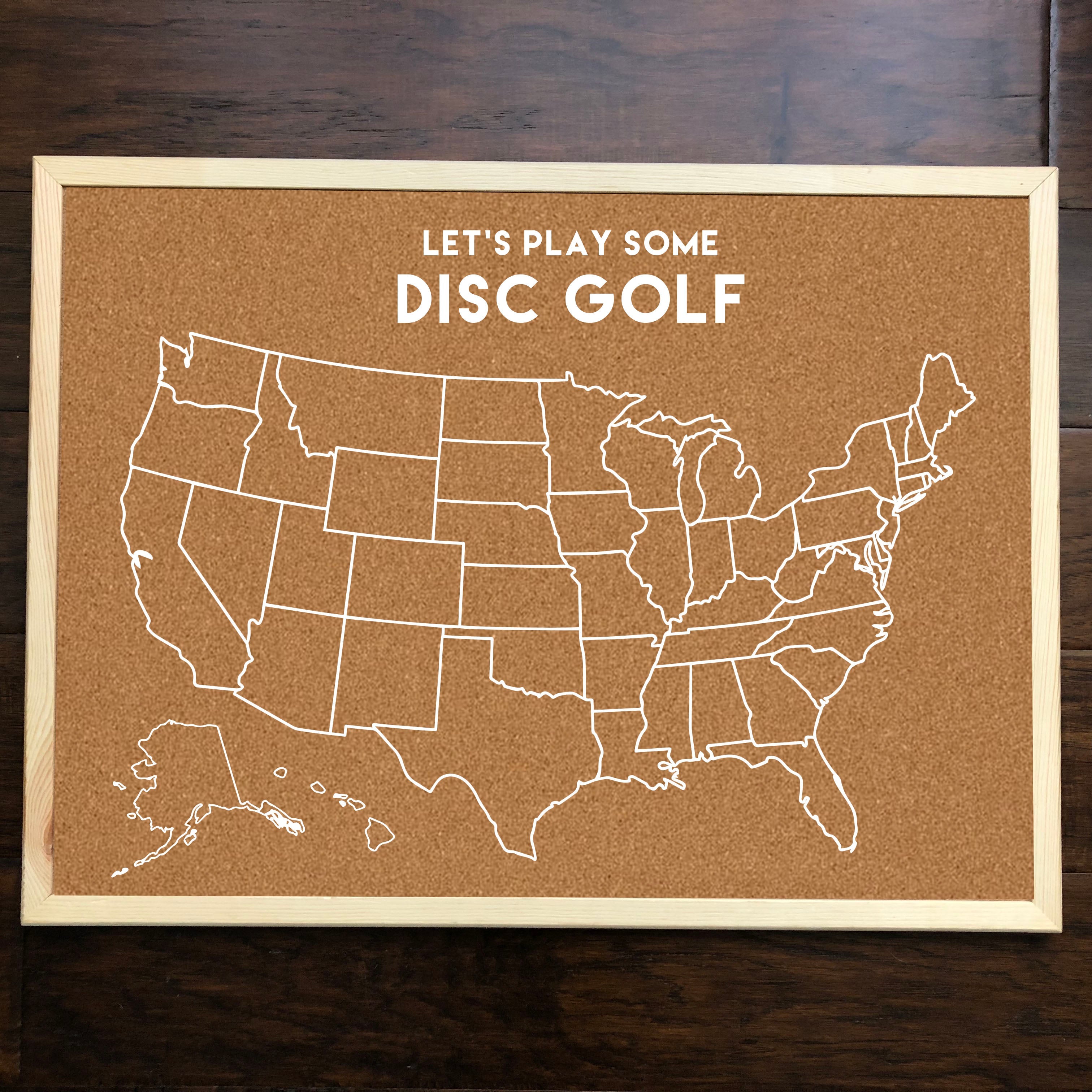 Disc Golf Pins | Disc Golf Pins Cork Board - ALL 50 STATE PINS INCLUDED