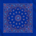 The Bandanna Co Traditional Paisley Bandanna - Blue / Red / White (One Sided Print) - 100% Cotton Made in USA