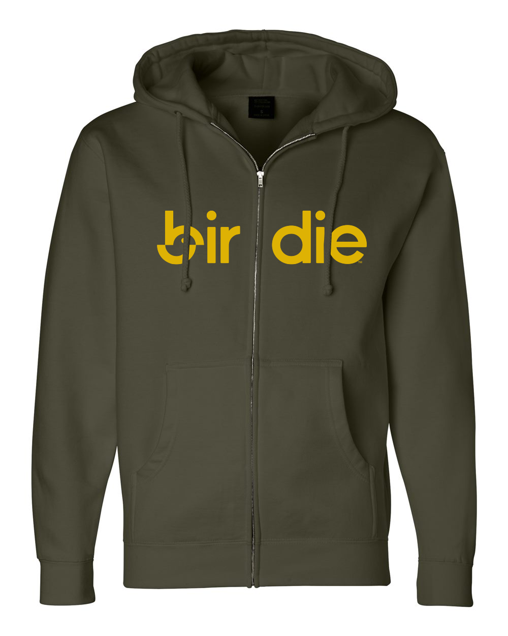 Birdie Disc Golf Supply Co. | Bar Logo Zip Up Hoodie | Army Green