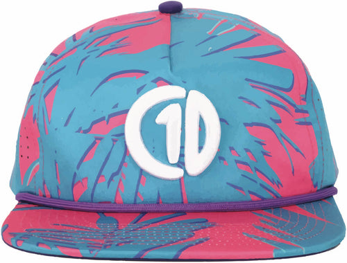C1D Perforated Rope Snapback - Pink Floral - Jersey Discs