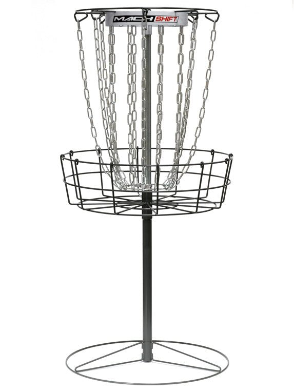 Mach Shift 3-in-1 Portable Adjustable Disc Golf Basket - Jersey Discs