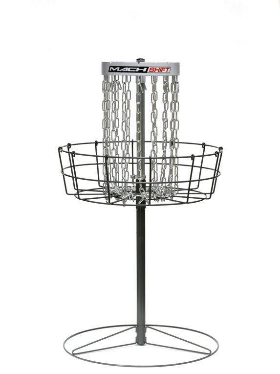 Mach Shift 3-in-1 Portable Adjustable Disc Golf Basket - Jersey Discs