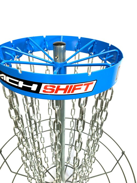 Mach Shift 3-in-1 Portable Adjustable Disc Golf Basket - Jersey Discs