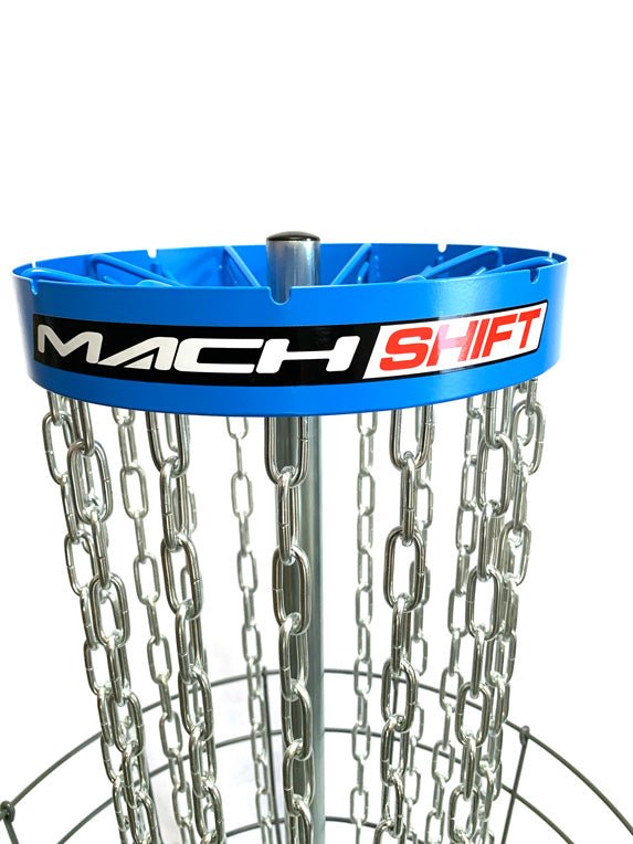 Mach Shift 3-in-1 Portable Adjustable Disc Golf Basket - Jersey Discs