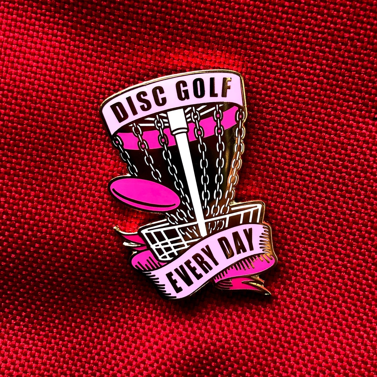 Disc Golf Pins | Disc Golf Every Day Basket Pin - PINK