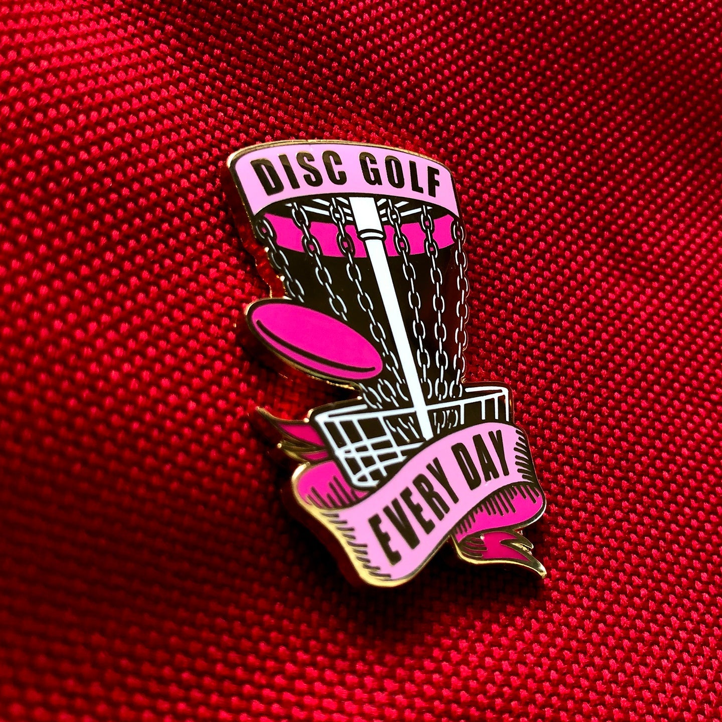 Disc Golf Pins | Disc Golf Every Day Basket Pin - PINK