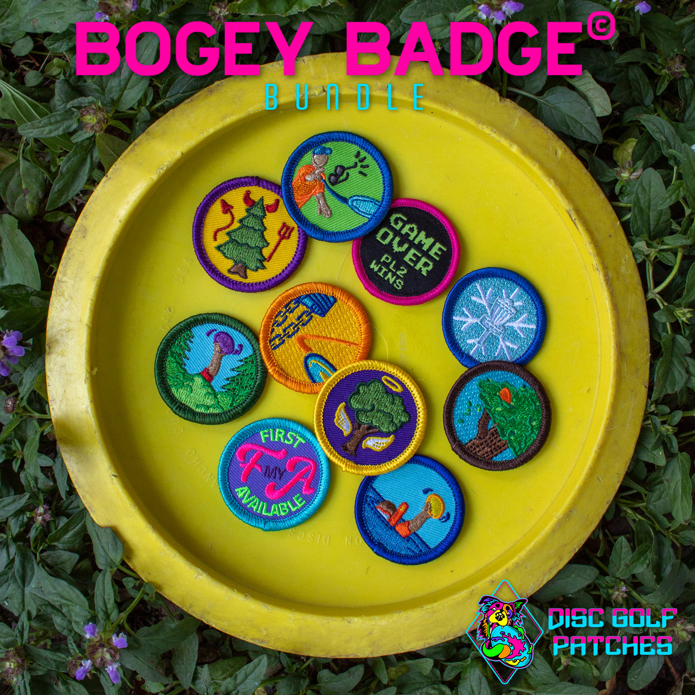 Disc Golf Patches | Bogey Badge Bundle - Jersey Discs