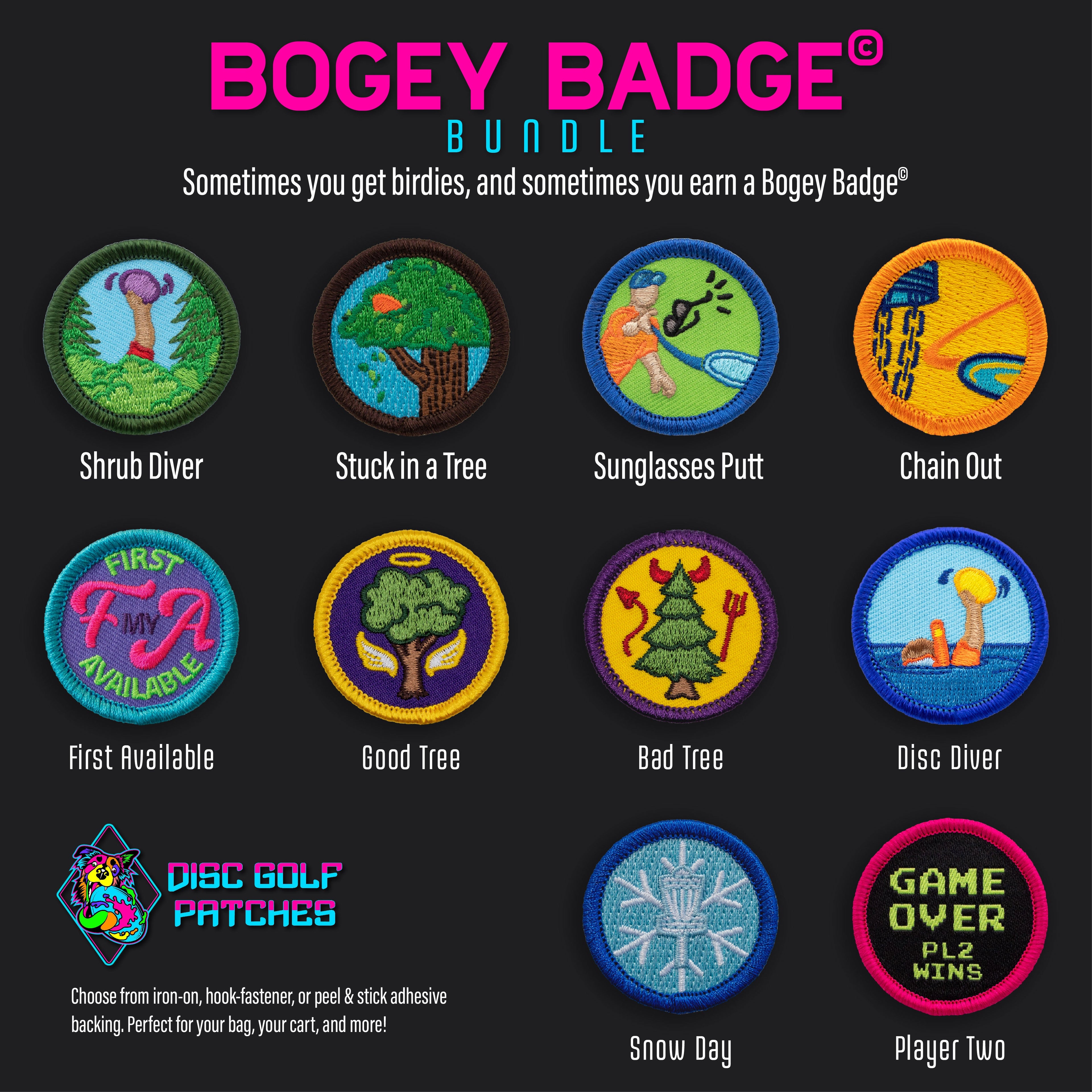 Disc Golf Patches | Bogey Badge Bundle - Jersey Discs