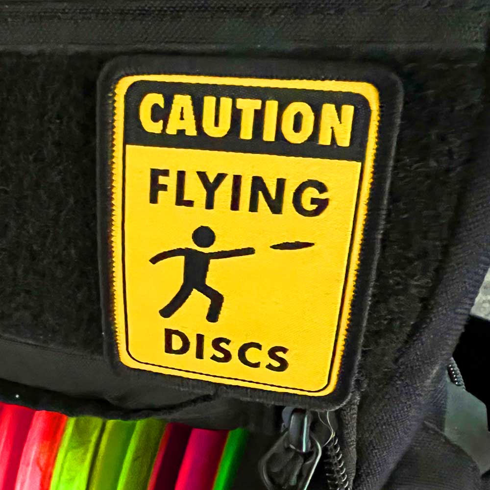 Disc Golf Pins | Caution Flying Discs Disc Golf Patches™ - Jersey Discs