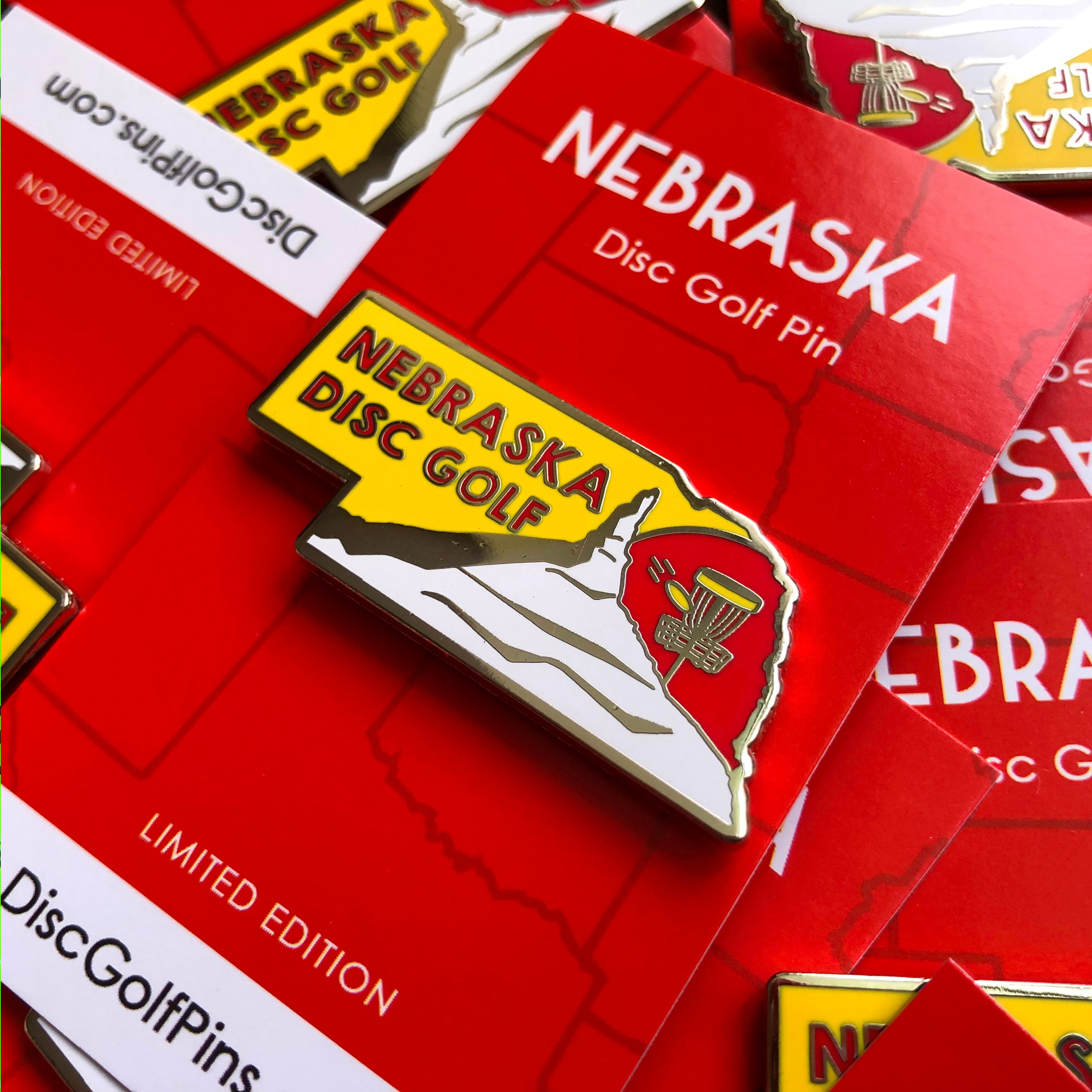 Disc Golf Pins | Nebraska Disc Golf Pin - Jersey Discs