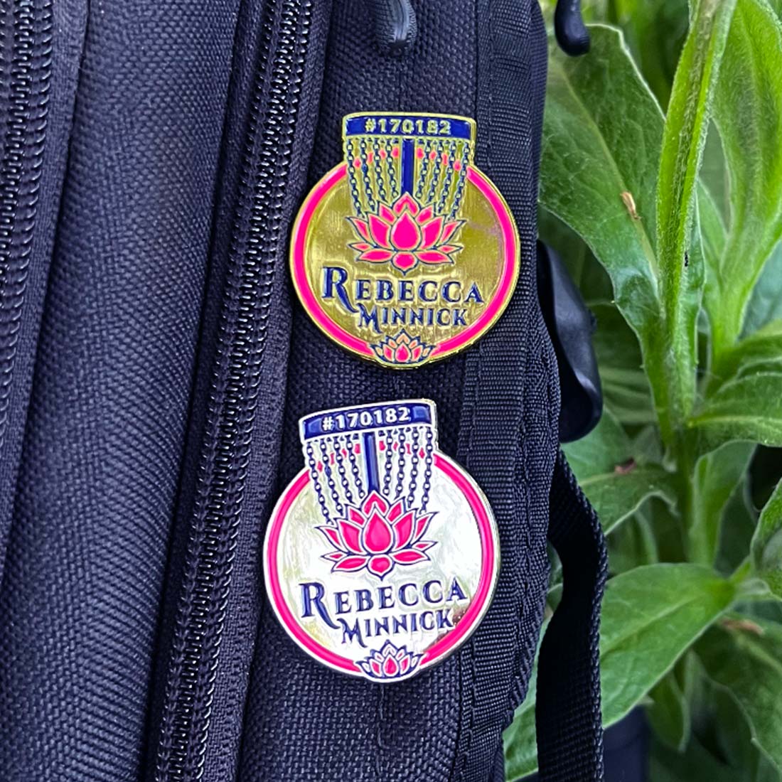 Disc Golf Pins | Rebecca Minnick Disc Golf Pin - Series 1 - Jersey Discs