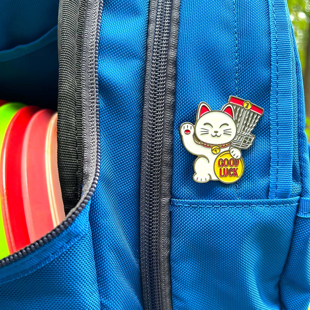 Disc Golf Pins | Lucky Cat - Jersey Discs