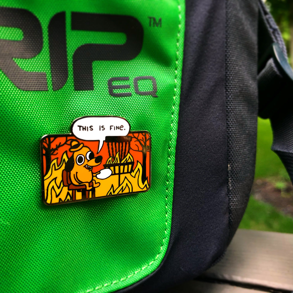 Disc Golf Pins | This Is Fine - Disc Golf Pin - Jersey Discs