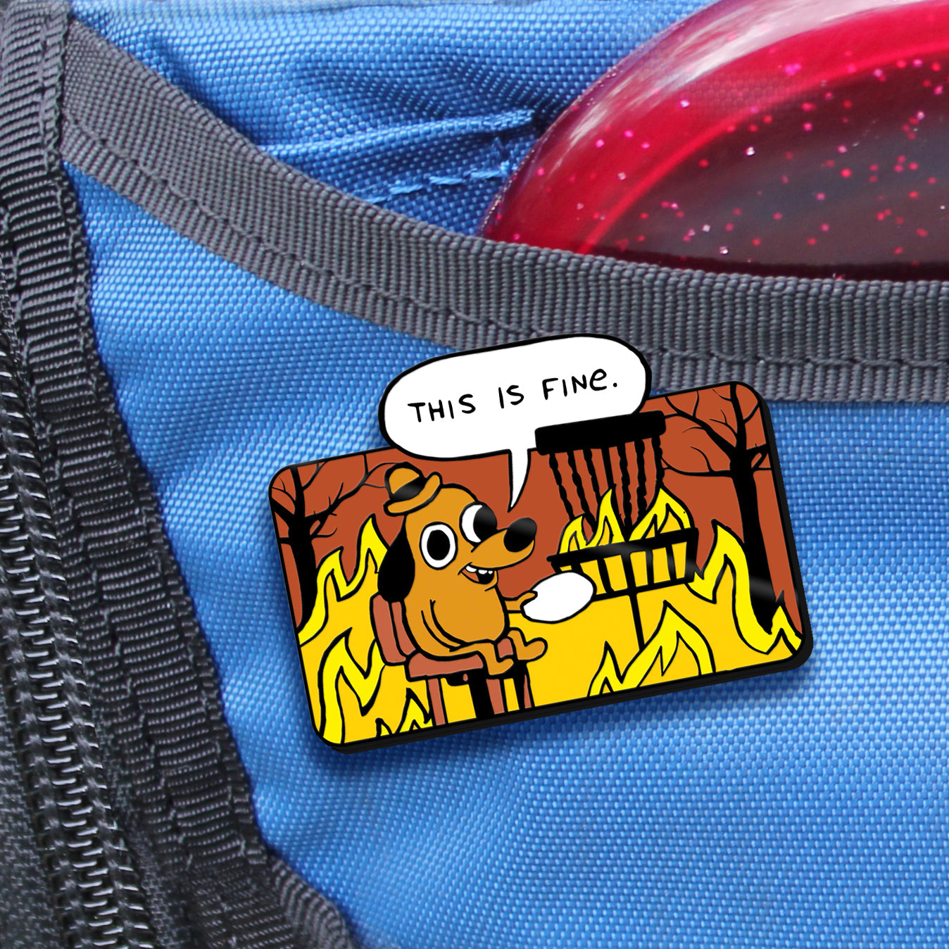 Disc Golf Pins | This Is Fine - Disc Golf Pin - Jersey Discs