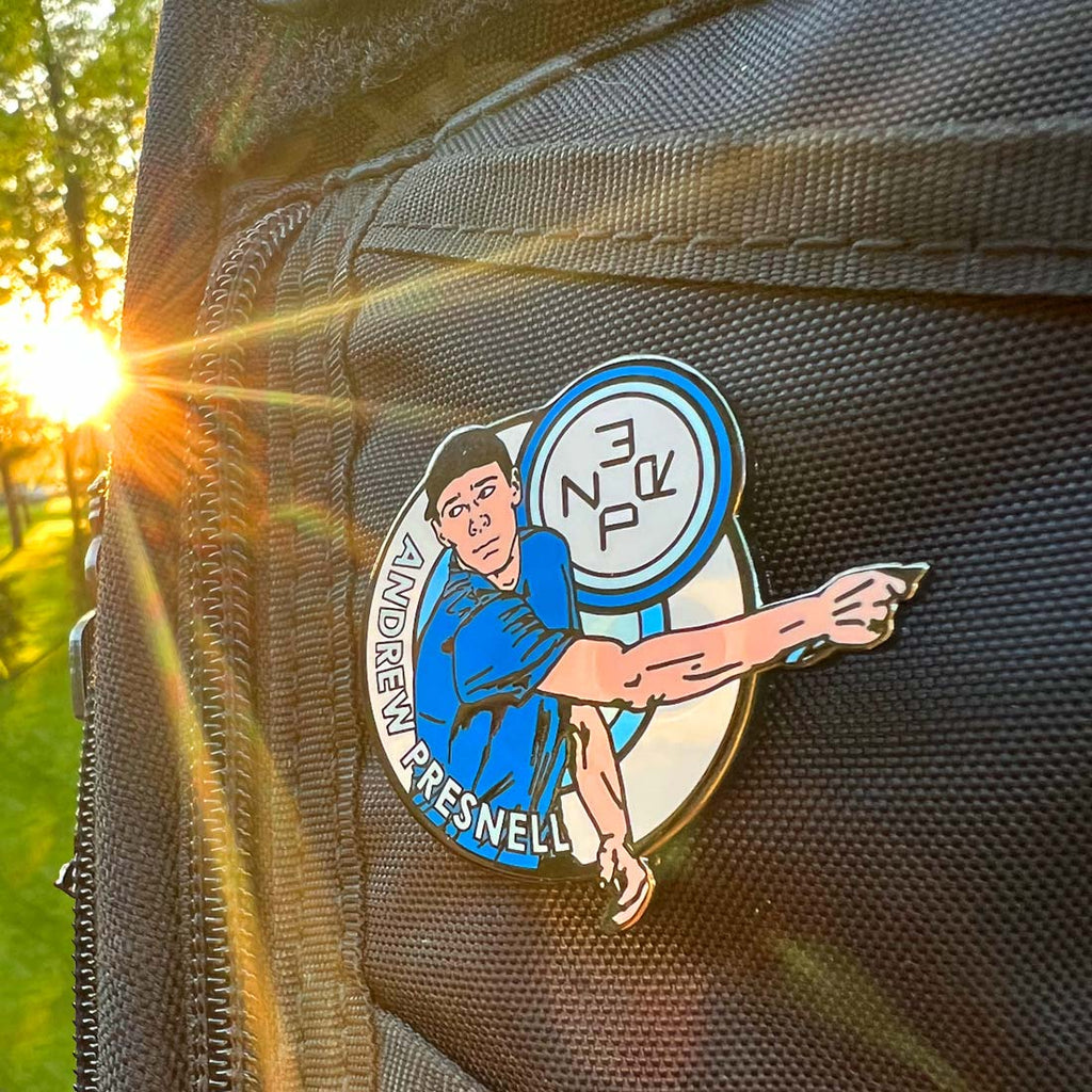 Disc Golf Pins | Andrew Presnell Disc Golf Pin - Series 1 - Jersey Discs