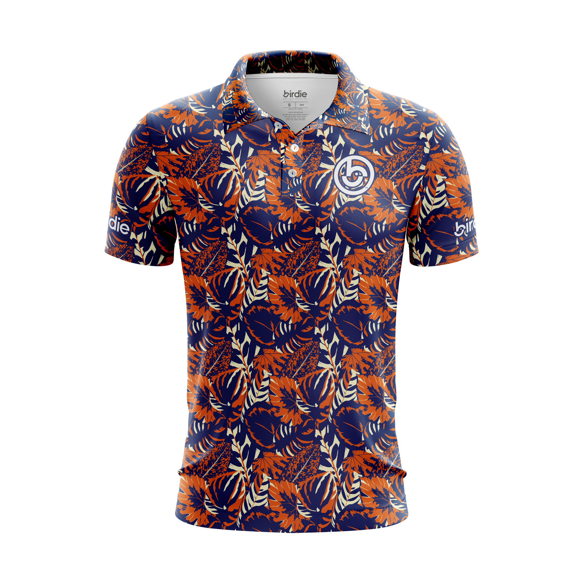 Birdie Disc Golf Supply Co. | Tangerine Floral | Dye Sub Polo